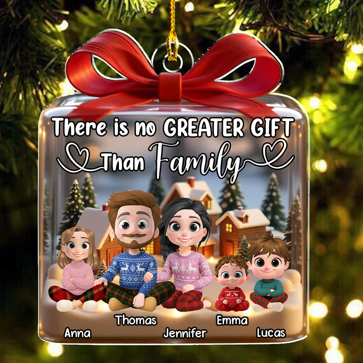 Family Is The Best Gift Ever - Personalized Custom Acrylic Ornament - Image 3