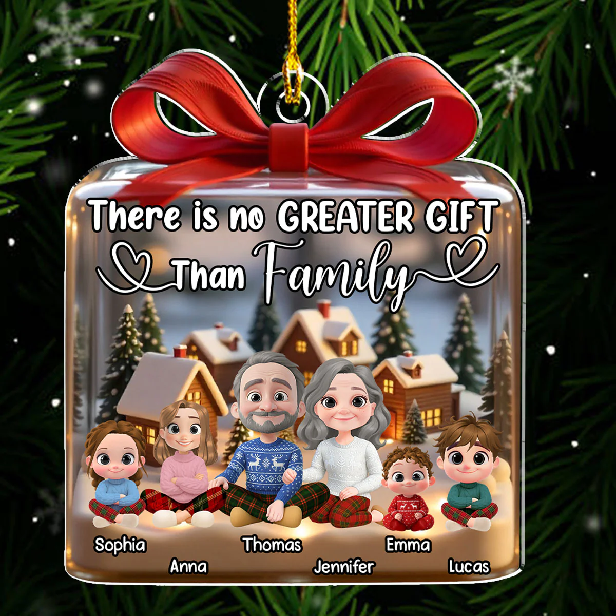 Family Is The Best Gift Ever - Personalized Custom Acrylic Ornament - Image 4
