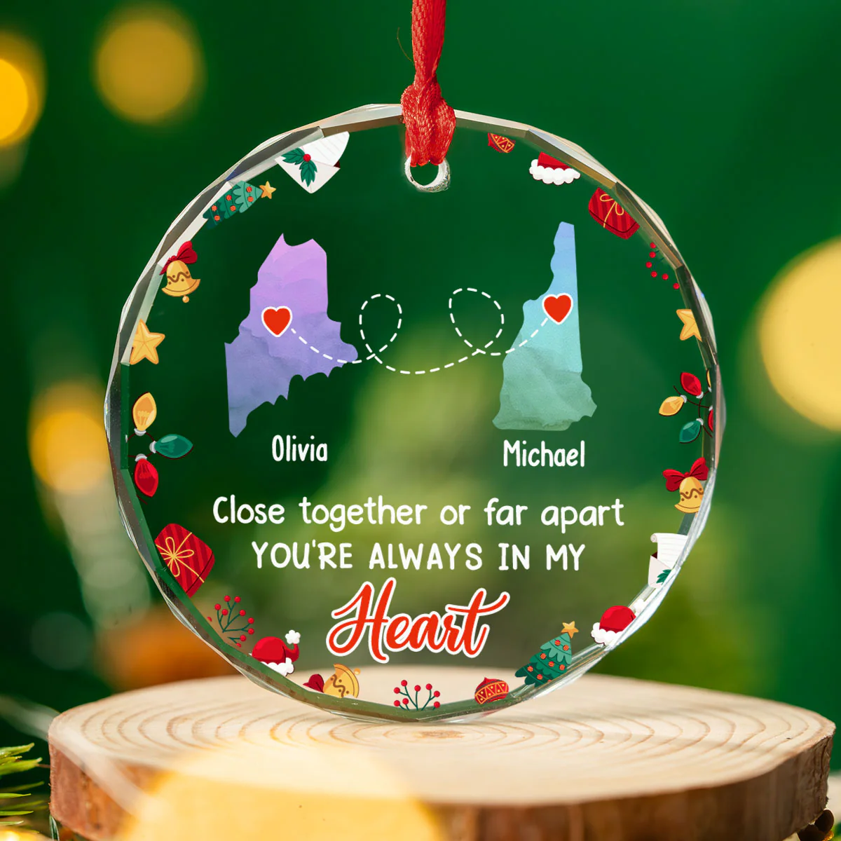 Family Is The Best - Personalized Custom Glass Ornament - Image 4