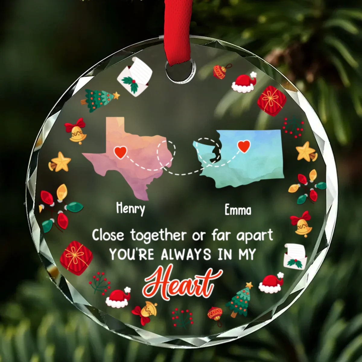Family Is The Best - Personalized Custom Glass Ornament - Image 7