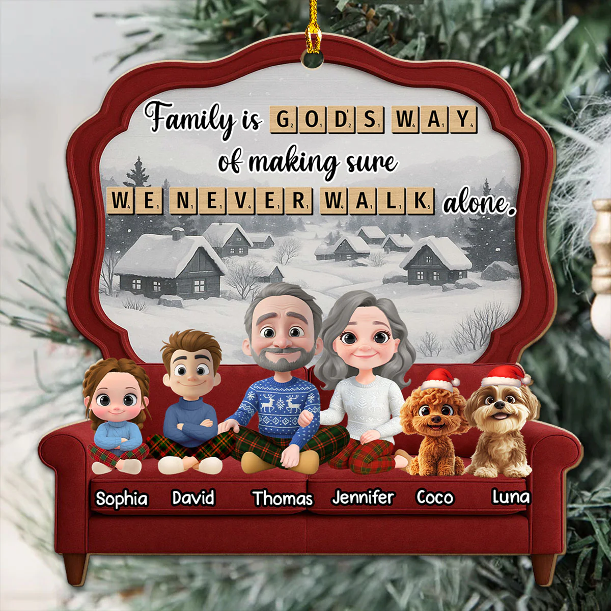 Family Is Where Love Grows - Personalized Custom 3D Effect Wood Ornament - Image 5