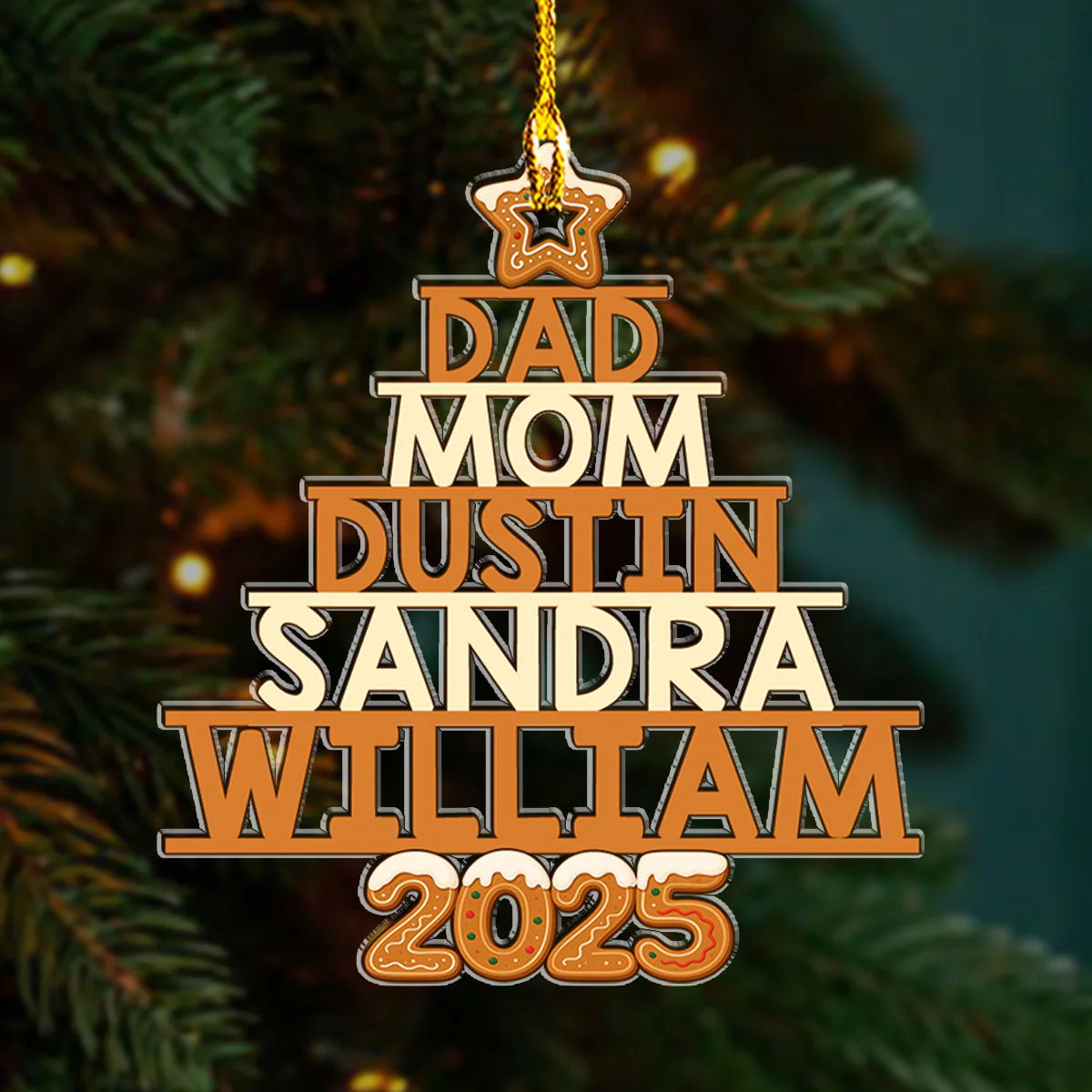 Family Letter Little World - Personalized Custom Acrylic Ornament - Image 5