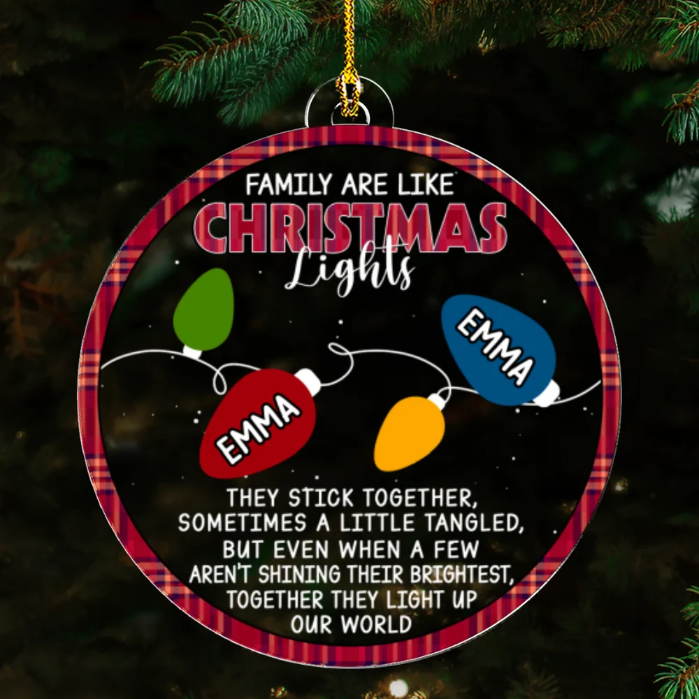 Family Lights - Personalized Custom Acrylic Ornament - Image 4