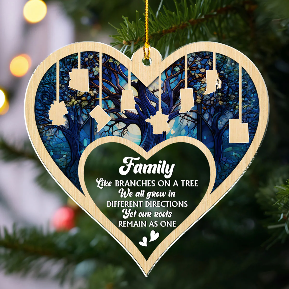 Family Like Branches On A Tree - Personalized Custom Acrylic Ornament - Image 4