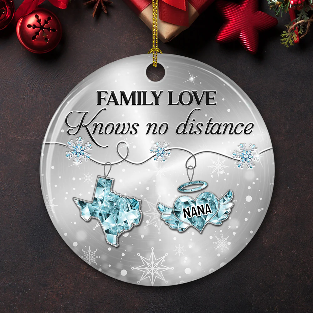 Family Love Crystal Memorial - Personalized Custom Ceramic Ornament - Image 4