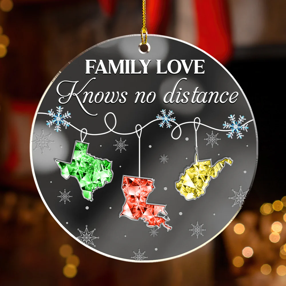 Family Love Crystal - Personalized Custom Mirrored Acrylic Ornament