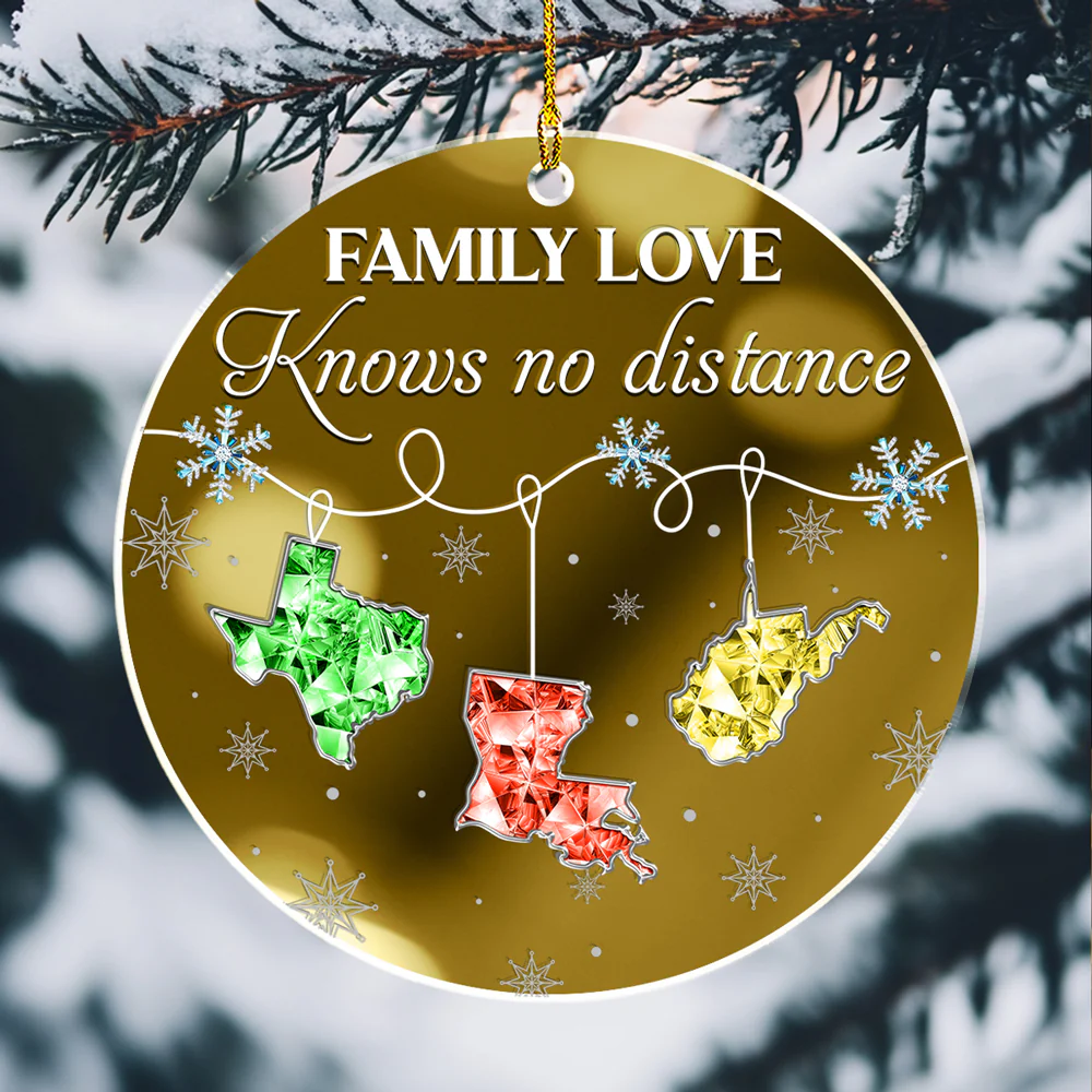 Family Love Crystal - Personalized Custom Mirrored Acrylic Ornament - Image 3