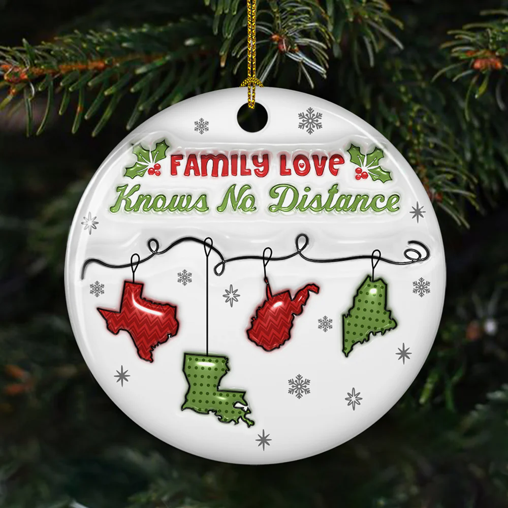 Family Love Does Not Need A Reason - Personalized Custom 3D Inflated Effect Ceramic Ornament - Image 4