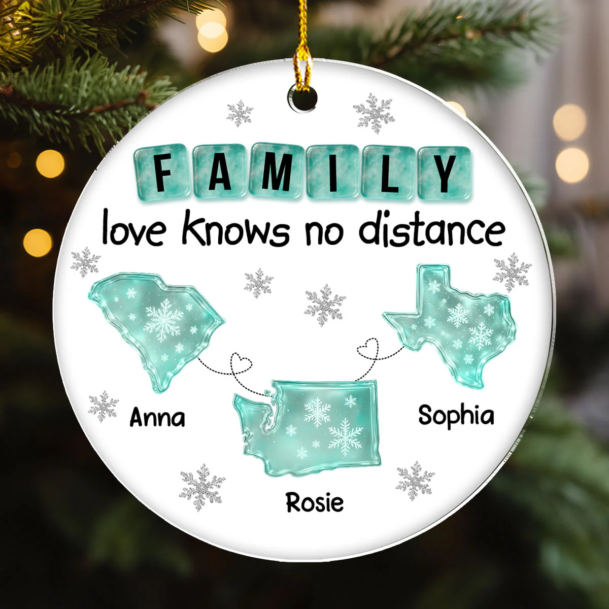 Family Love From Distance - Personalized Custom Acrylic Ornament