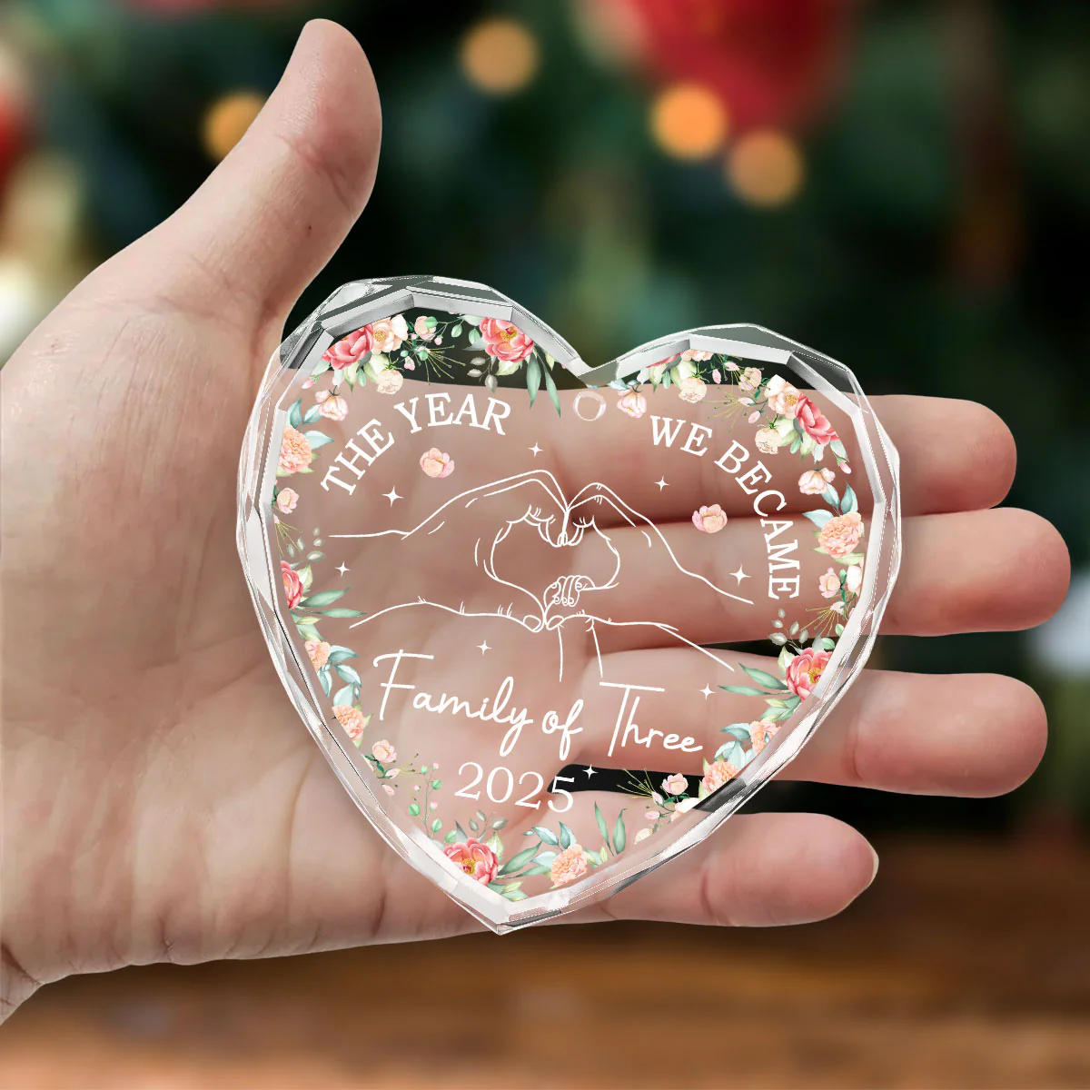 Family Love Grows Each Year - Personalized Custom Glass Ornament - Image 3