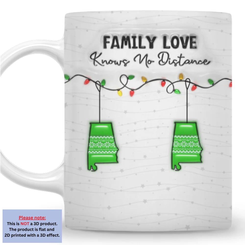 Family Love Knows No Distance - Personalized Custom 3D Inflated Effect Mug - Image 4