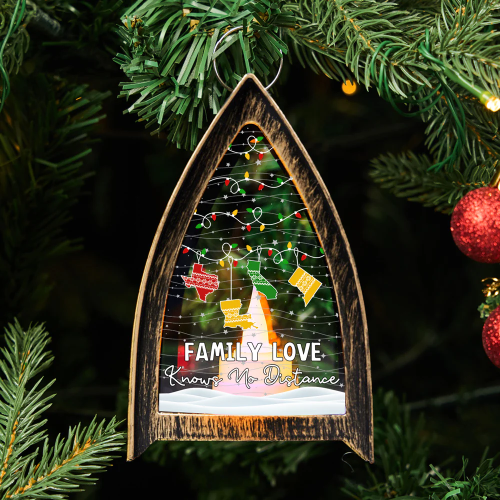 Family Love Knows No Distance - Personalized Custom Table Lantern - Image 2