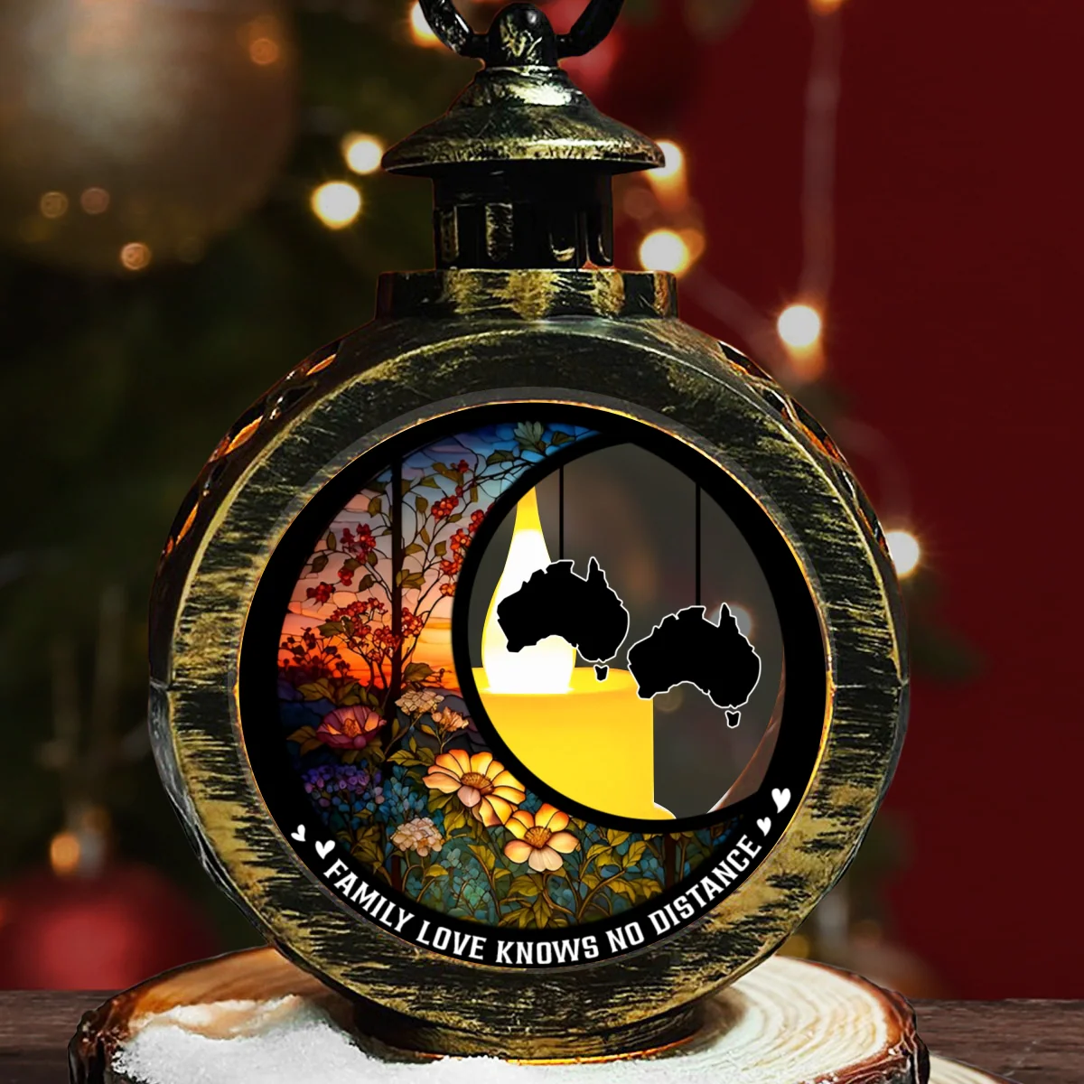 Family Love Knows No Distance Ver 2 - Personalized Custom Christmas Lantern - Image 6