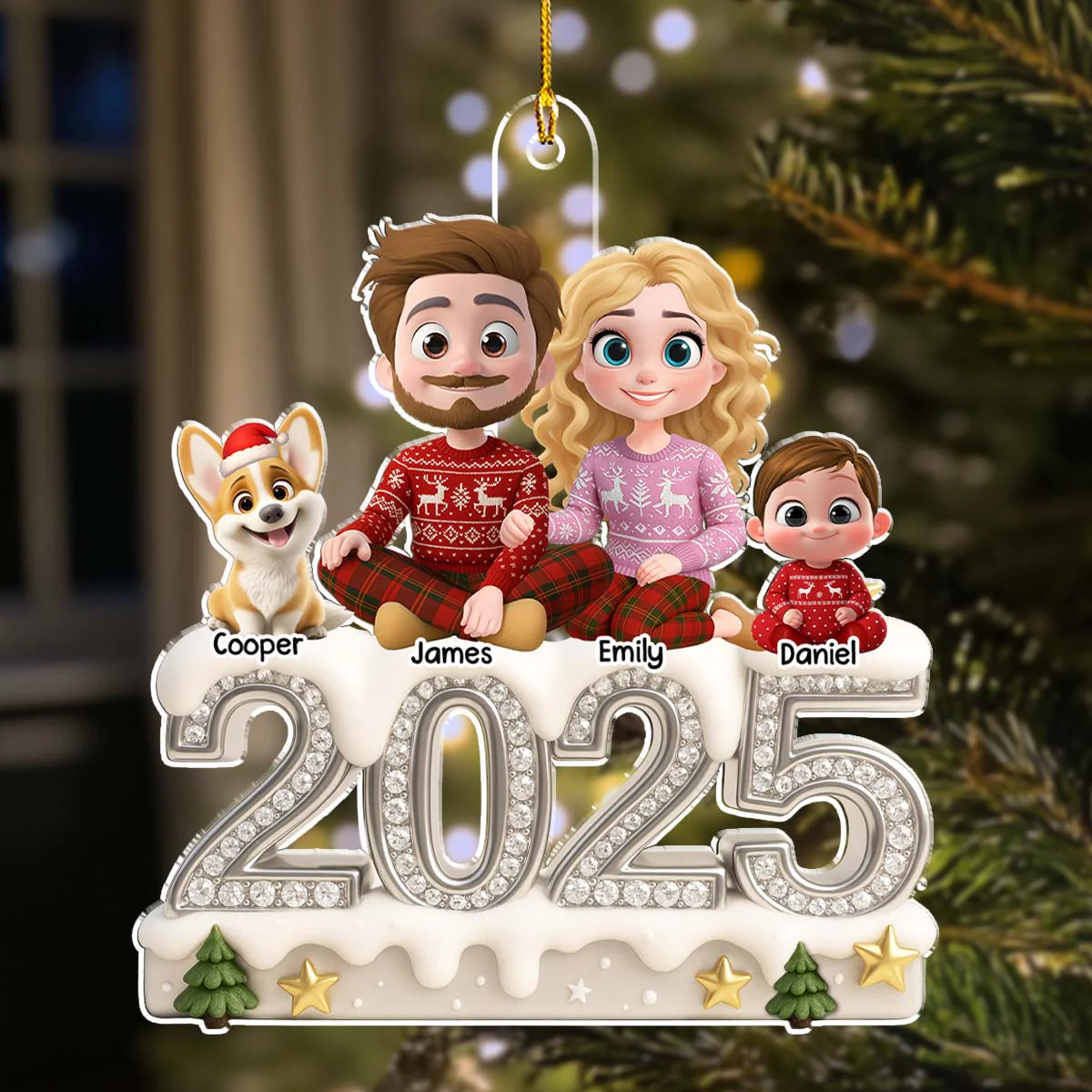 Family Love Never Fades Away - Personalized Custom 3D Effect Acrylic Ornament - Image 3
