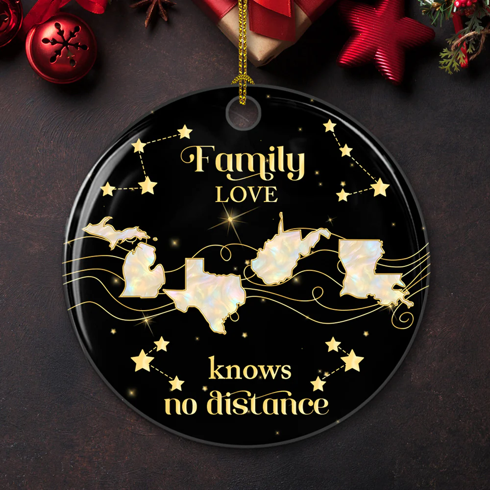 Family Love Star Version - Personalized Custom Ceramic Ornament - Image 3