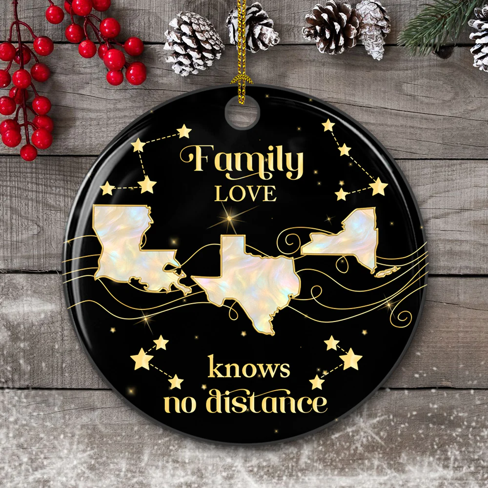 Family Love Star Version - Personalized Custom Ceramic Ornament - Image 4