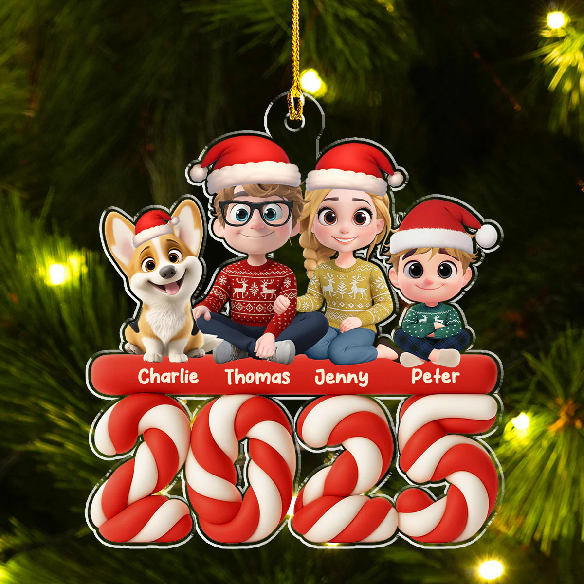 Family Marshamallow - Personalized Custom Acrylic Ornament - Image 2