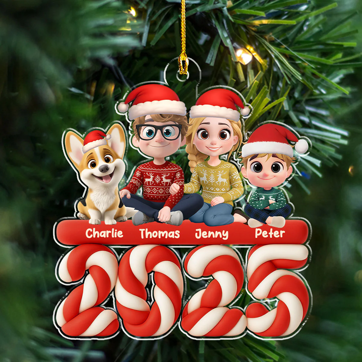 Family Marshamallow - Personalized Custom Acrylic Ornament - Image 4