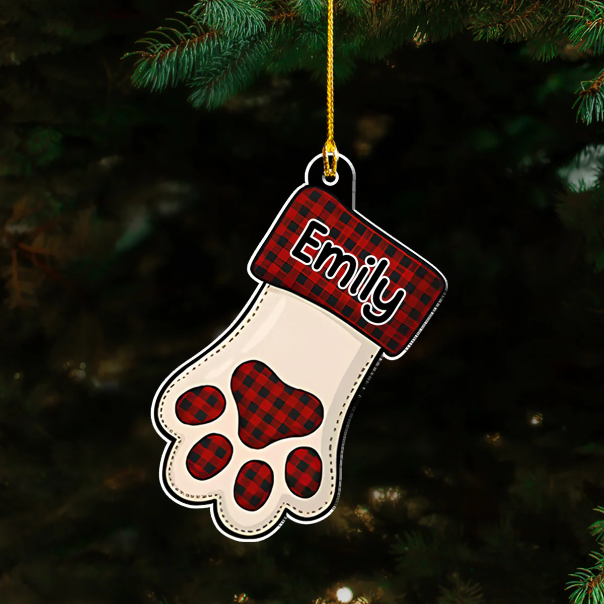 Family Member Stocking - Personalized Custom Acrylic Ornament - Image 5
