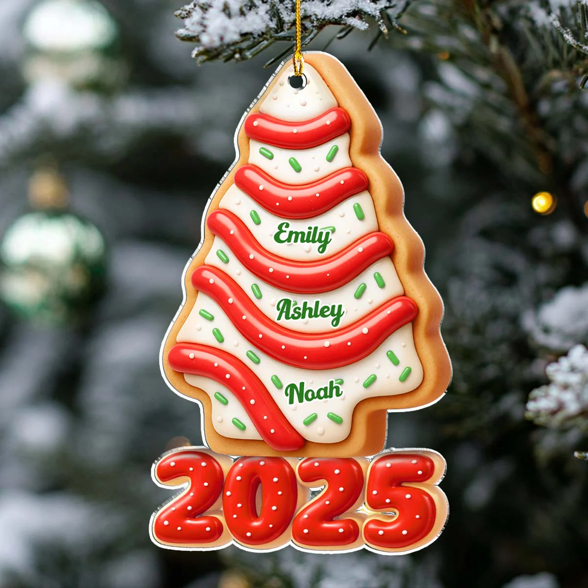 Family Memories Are Sweet As Cake - Personalized Custom 3D Effect Acrylic Ornament - Image 3