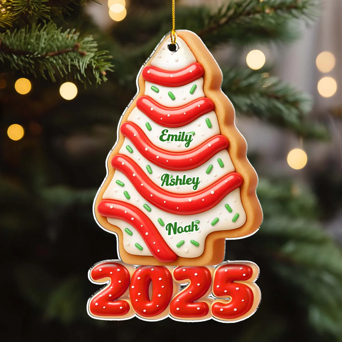 Family Memories Are Sweet As Cake - Personalized Custom 3D Effect Acrylic Ornament - Image 4