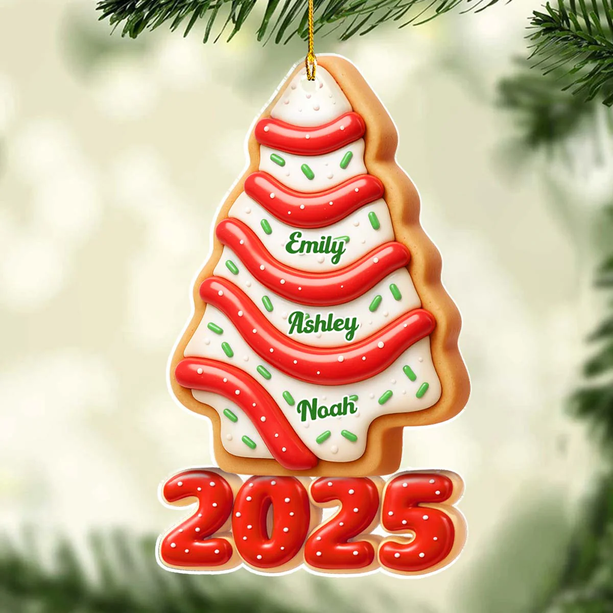 Family Memories Are Sweet As Cake - Personalized Custom 3D Effect Acrylic Ornament - Image 5