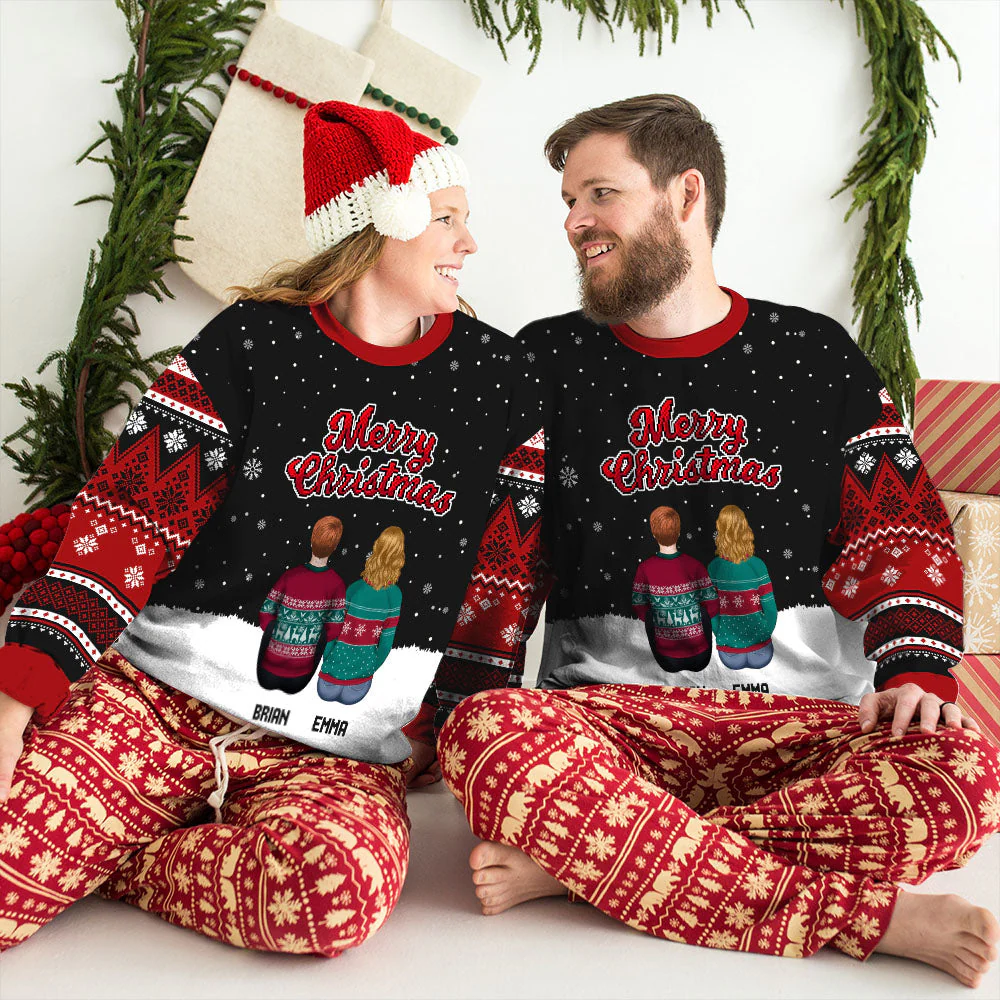 Family Merry Christmas - Personalized Custom All-Over-Print Sweatshirt - Image 5