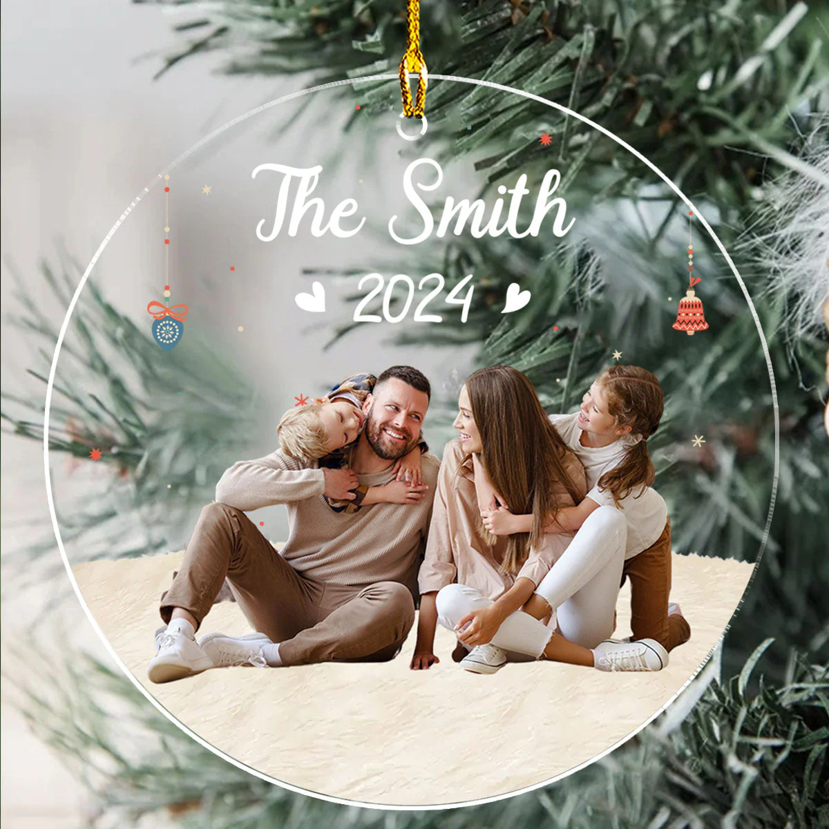 Family Moment - Personalized Custom Acrylic Ornament - Image 2