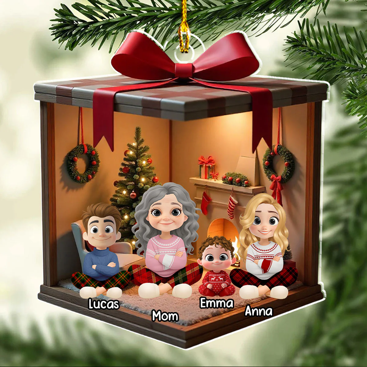 Family Moments 2025 - Personalized Custom Acrylic Ornament - Image 3