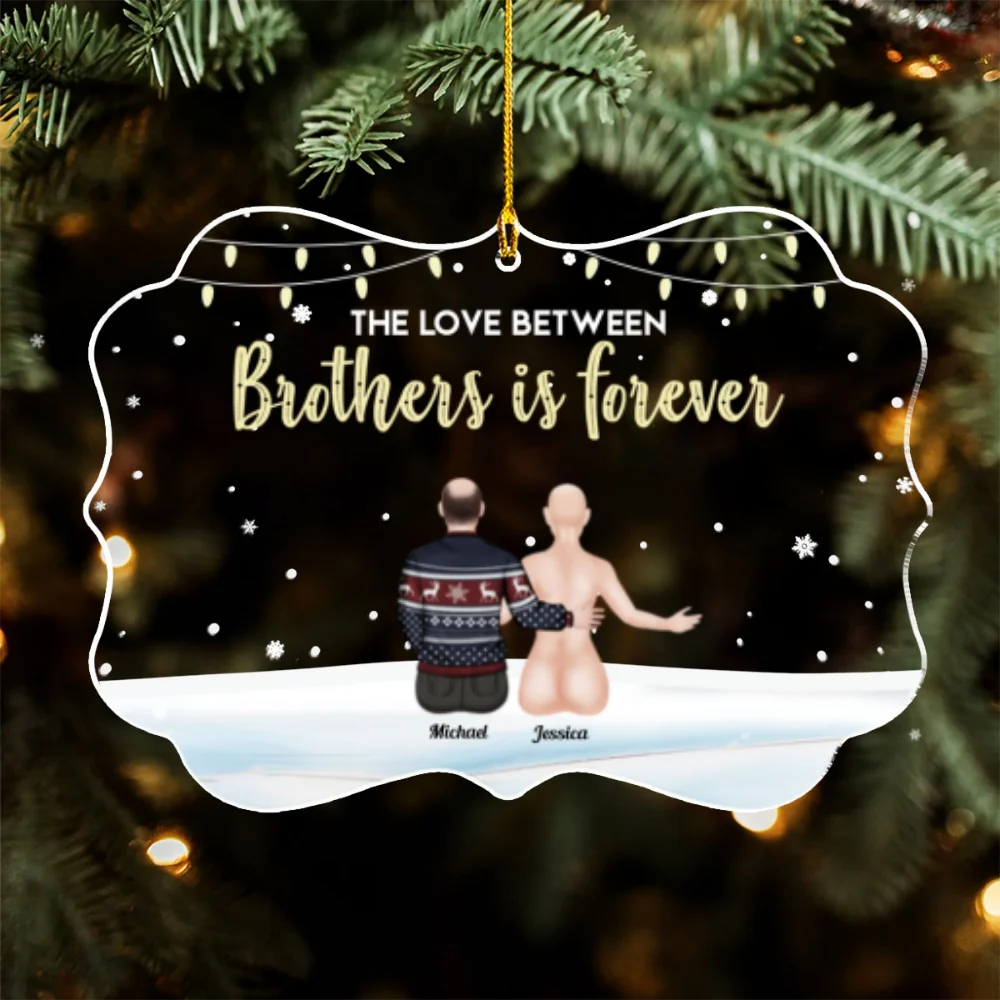 Family Never Apart In Heart - Personalized Custom Acrylic Ornament - Image 6