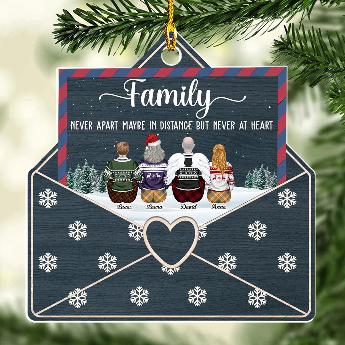 Family Never Apart Maybe In Distance But Never At Heart - Personalized Custom Acrylic Ornament - Image 4