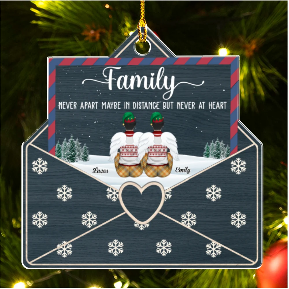 Family Never Apart Maybe In Distance But Never At Heart - Personalized Custom Acrylic Ornament - Image 5