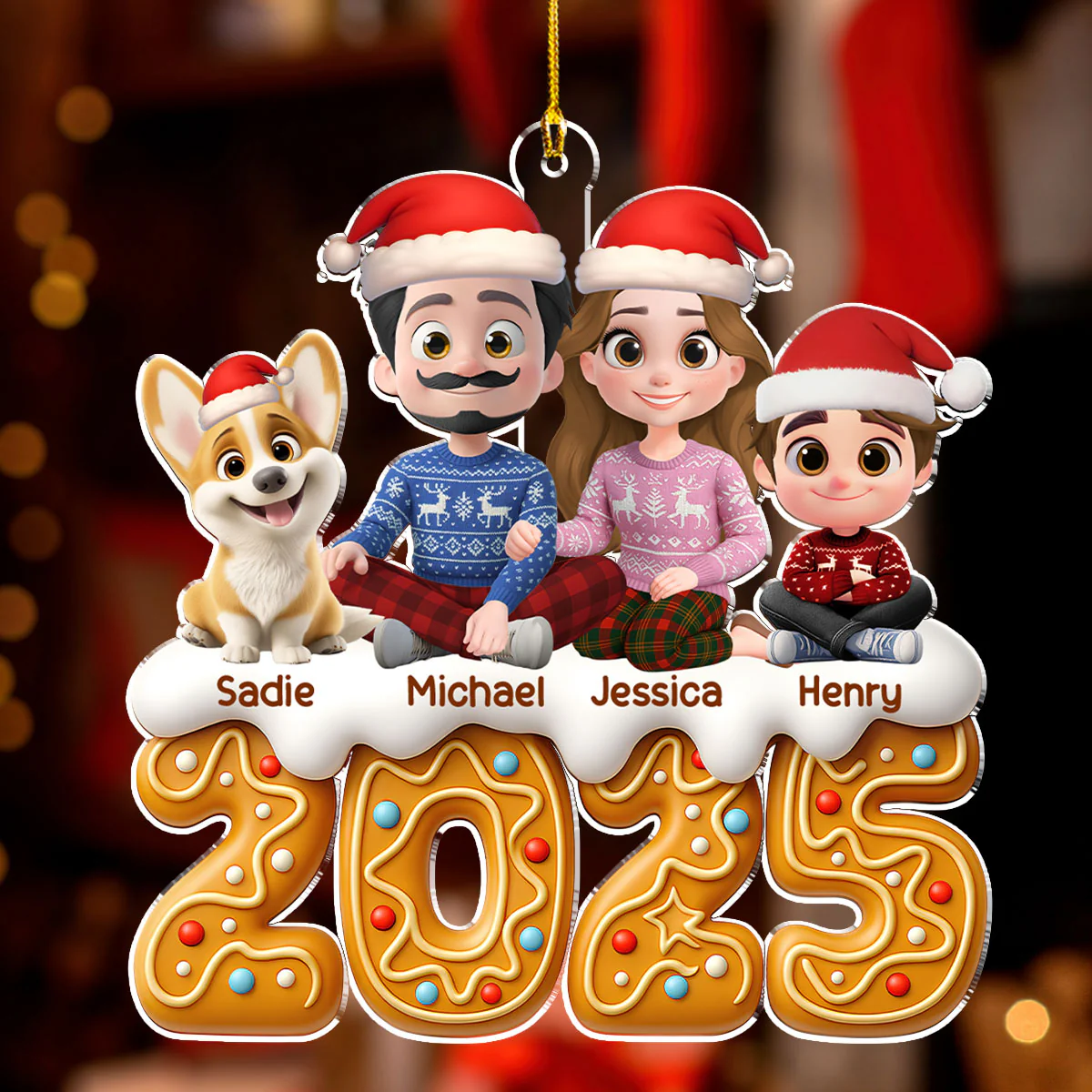 Family Of The Year - Personalized Custom Acrylic Ornament - Image 2