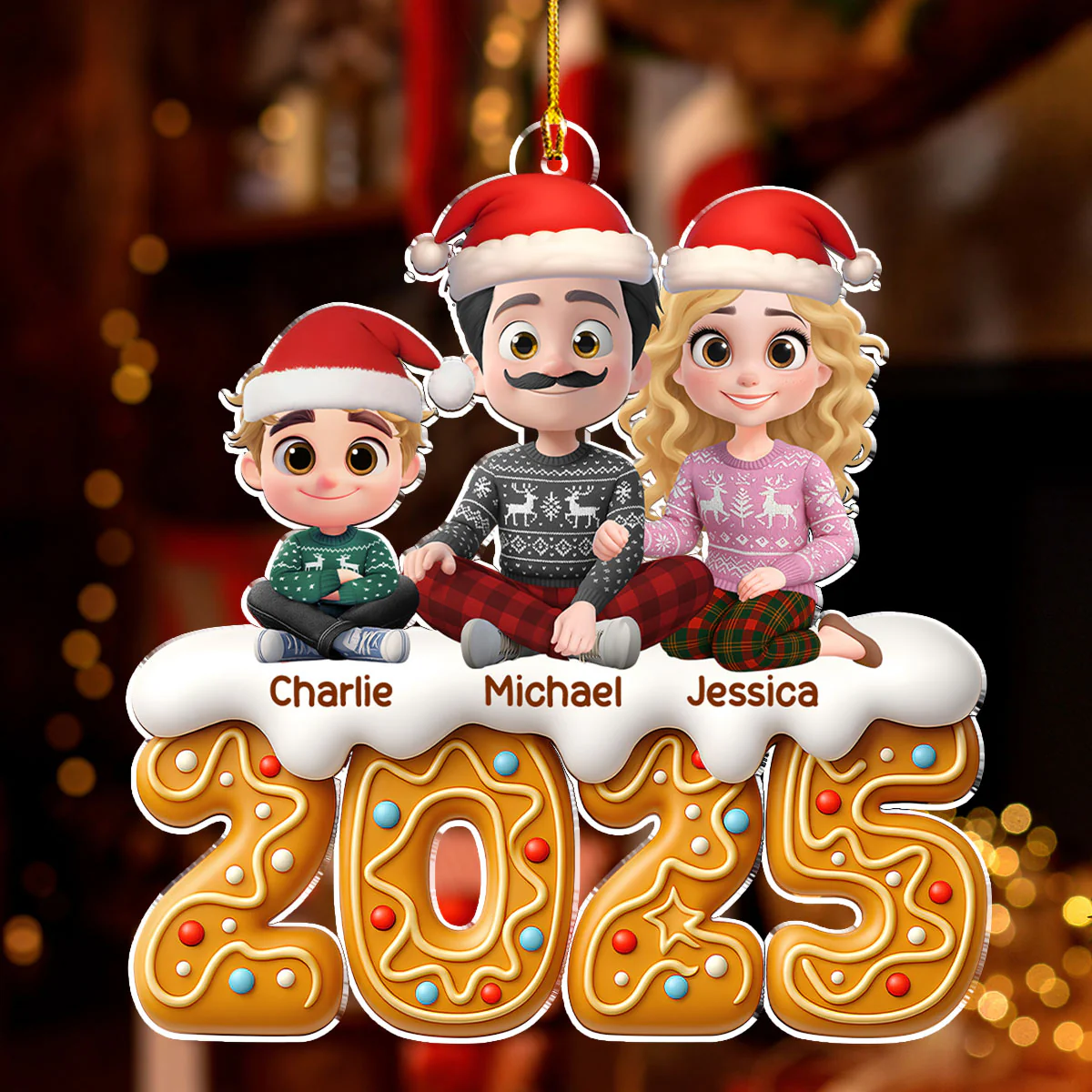 Family Of The Year - Personalized Custom Acrylic Ornament - Image 5