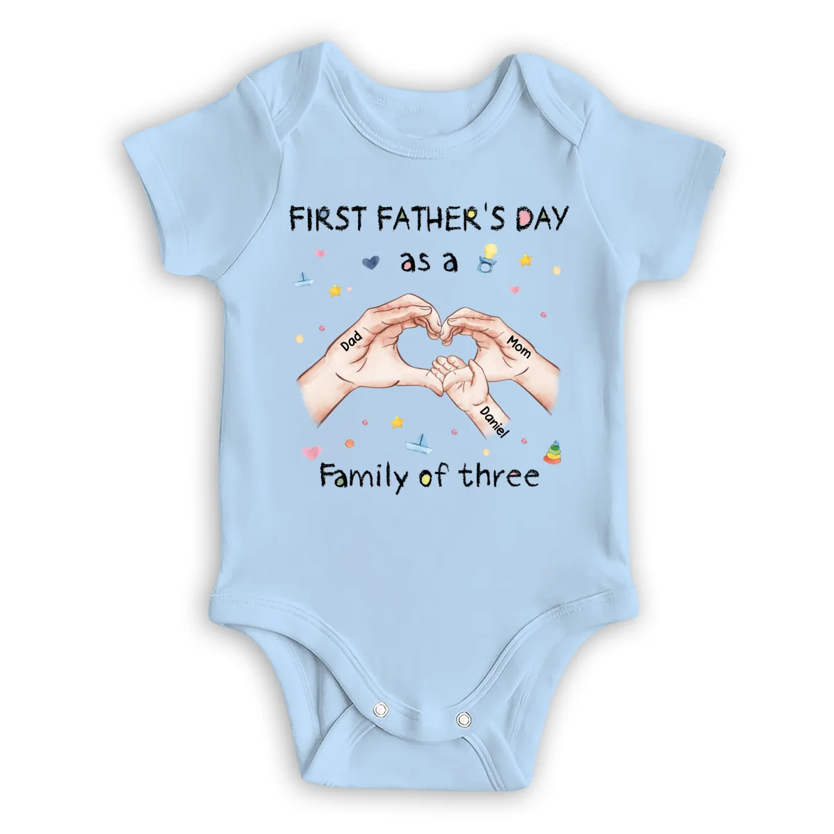 Family Of Three - Personalized Custom Baby Onesie - Image 8