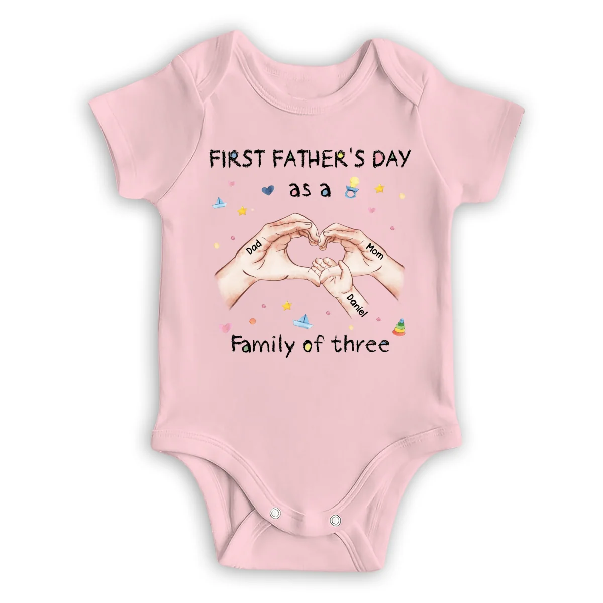 Family Of Three - Personalized Custom Baby Onesie - Image 9