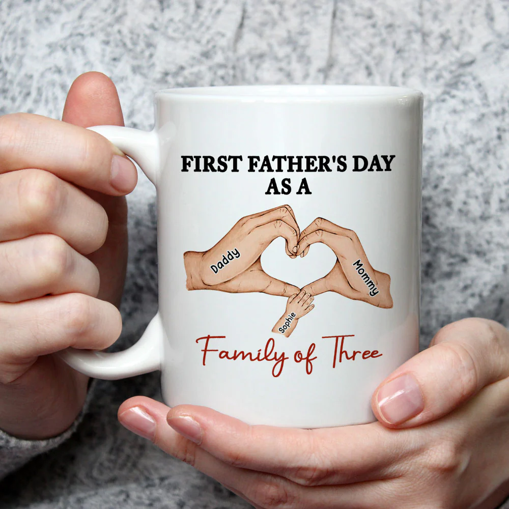 Family Of Three - Personalized Custom Coffee Mug - Image 2