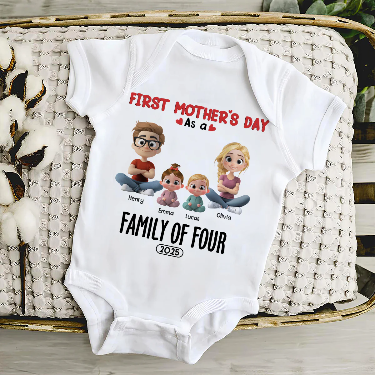 Family Of Three - Personalized Custom T-shirt And Onesie - Image 10
