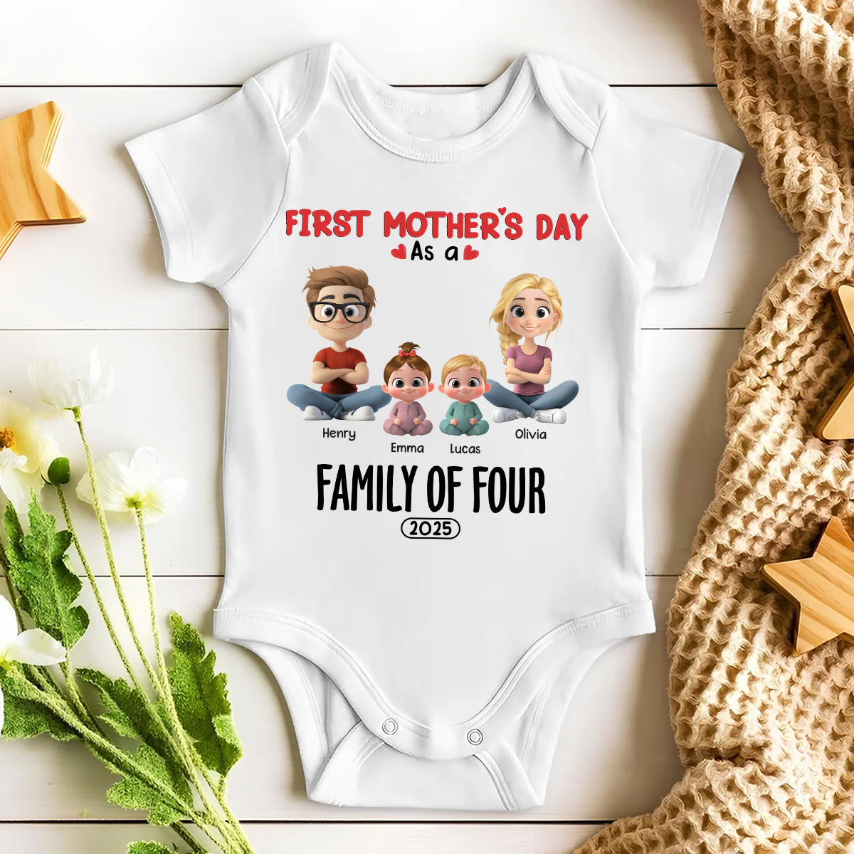 Family Of Three - Personalized Custom T-shirt And Onesie - Image 11