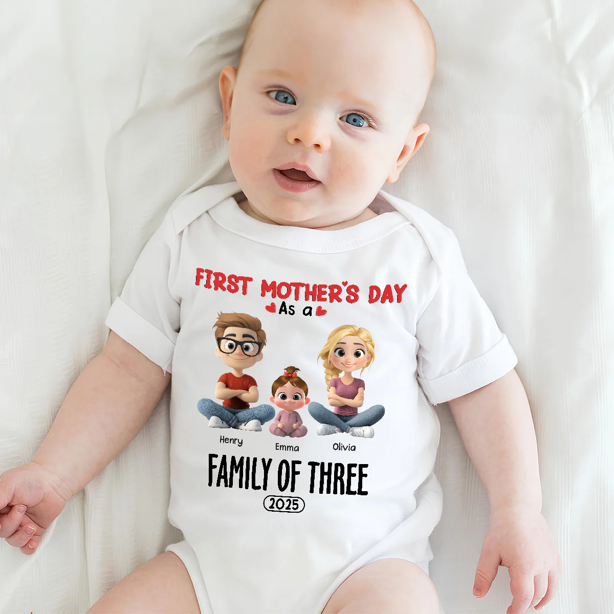 Family Of Three - Personalized Custom T-shirt And Onesie - Image 12