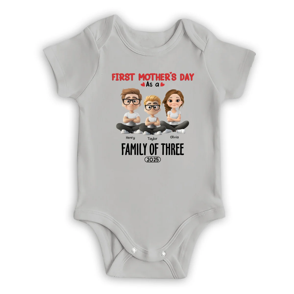 Family Of Three - Personalized Custom T-shirt And Onesie - Image 14