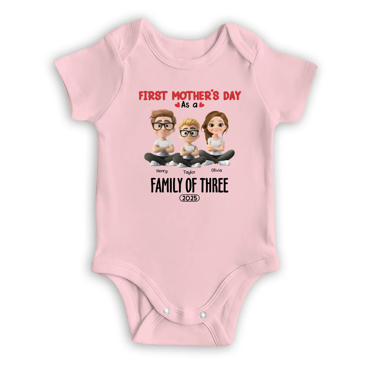 Family Of Three - Personalized Custom T-shirt And Onesie - Image 16