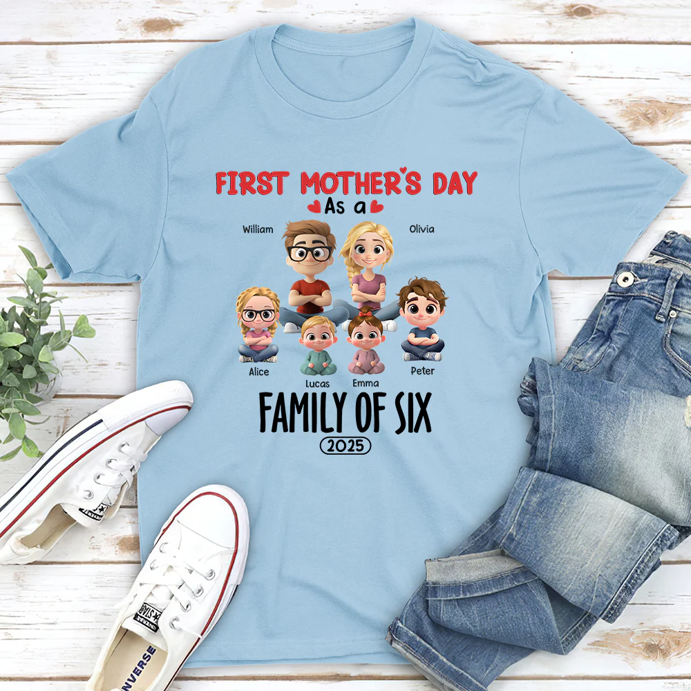 Family Of Three - Personalized Custom T-shirt And Onesie - Image 2