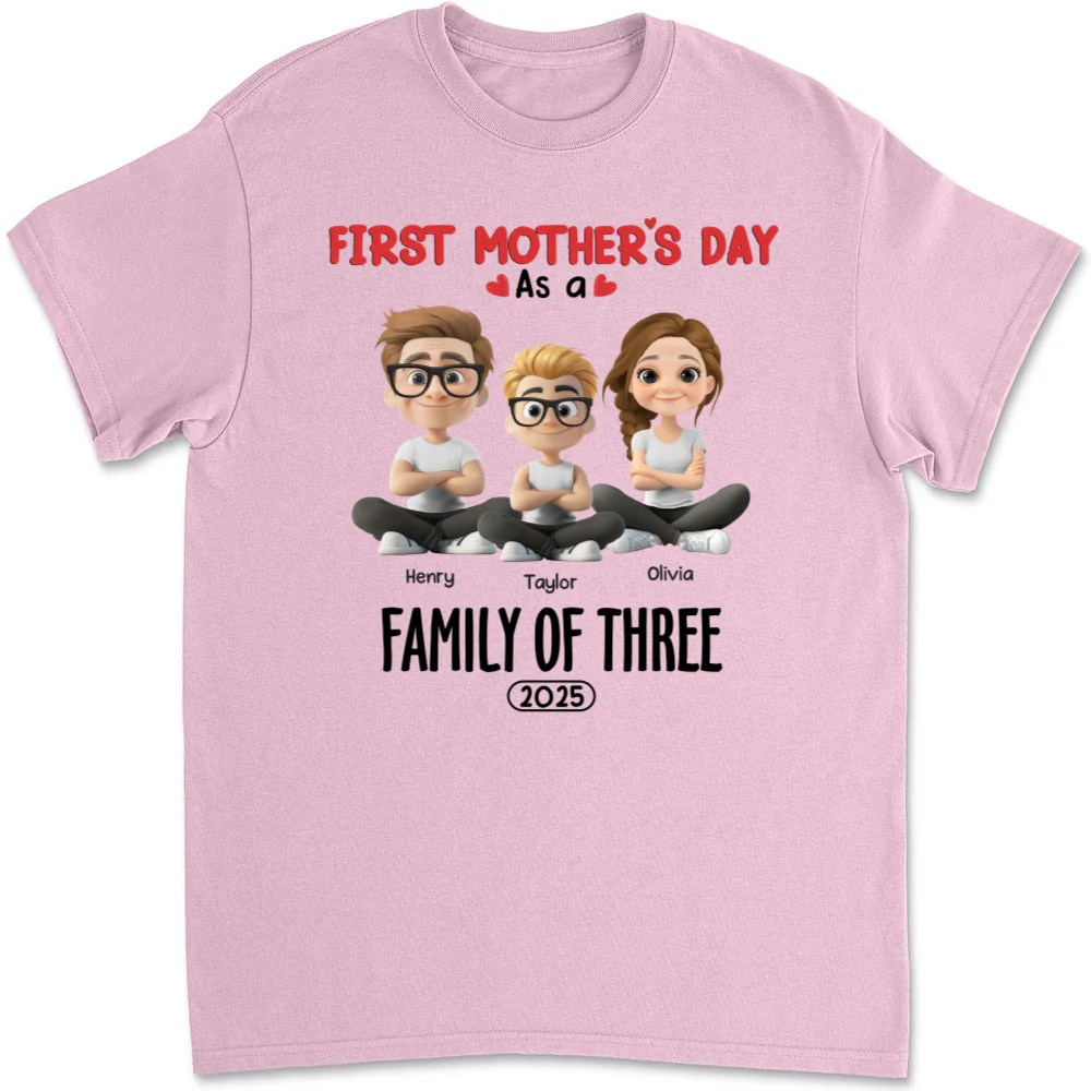 Family Of Three - Personalized Custom T-shirt And Onesie - Image 5