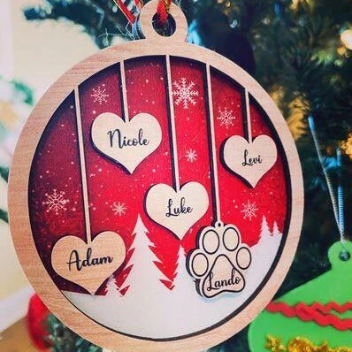 Family Ornament - Personalized Custom 2-layered Wood Ornament - Image 6