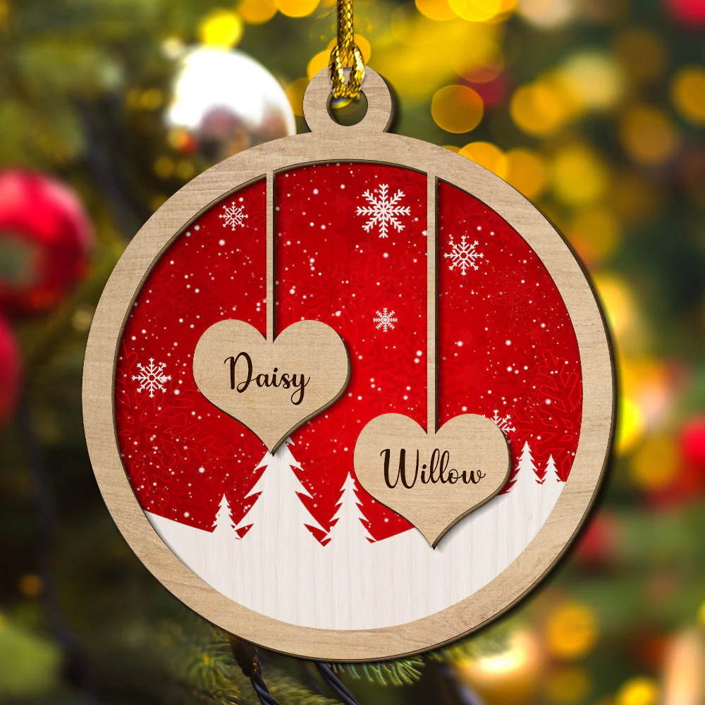 Family Ornament - Personalized Custom 2-layered Wood Ornament - Image 7