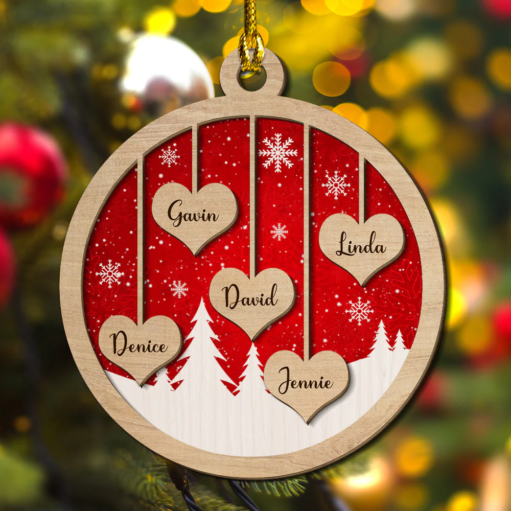 Family Ornament - Personalized Custom 2-layered Wood Ornament - Image 9