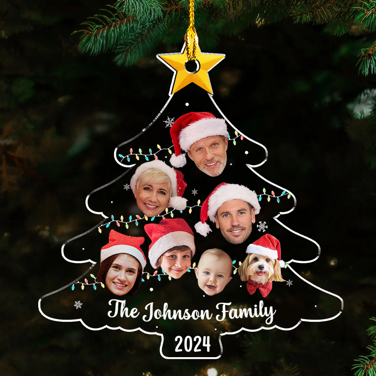 Family Photo - Personalized Custom Acrylic Ornament - Image 2