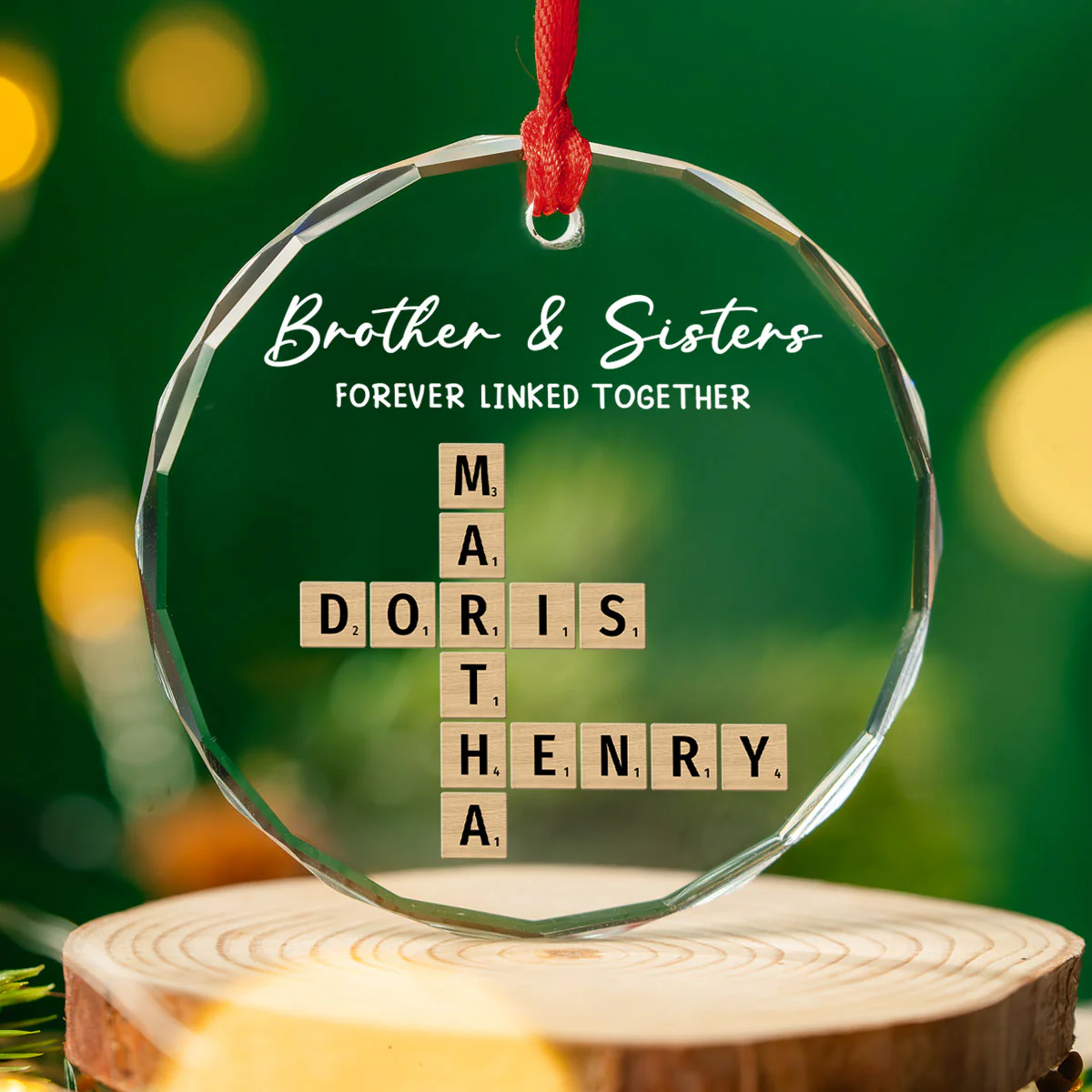 Family Roots Keep Us Together - Personalized Custom Glass Ornament - Image 2