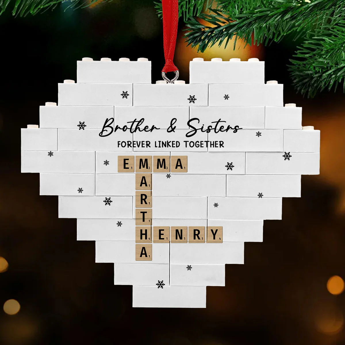 Family Roots Keep Us Together - Personalized Custom Heart Puzzle Ornament - Image 3